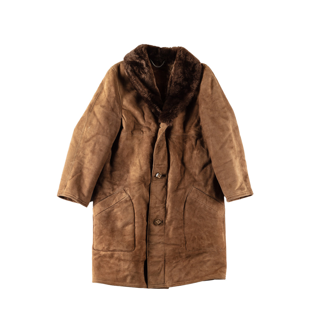 Vintage 70's Men Sheepskin Coat in BrownVN514