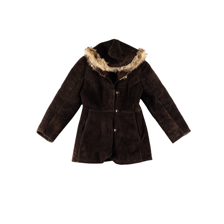 Vintage 70's Women Sheepskin Coat in BrownMN490