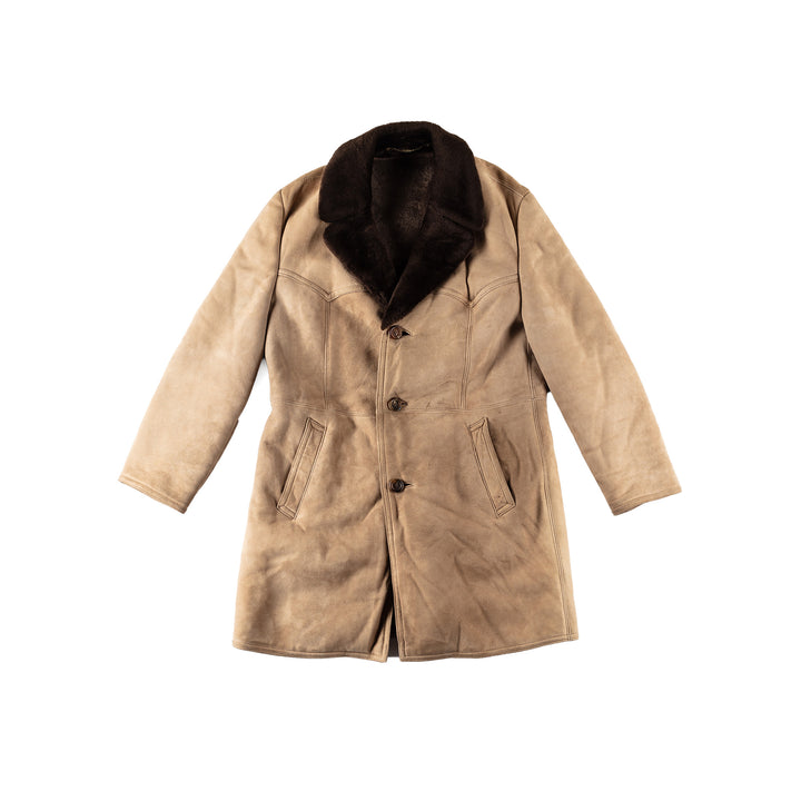 Vintage 70's Men Sheepskin Coat in BeigeMN510