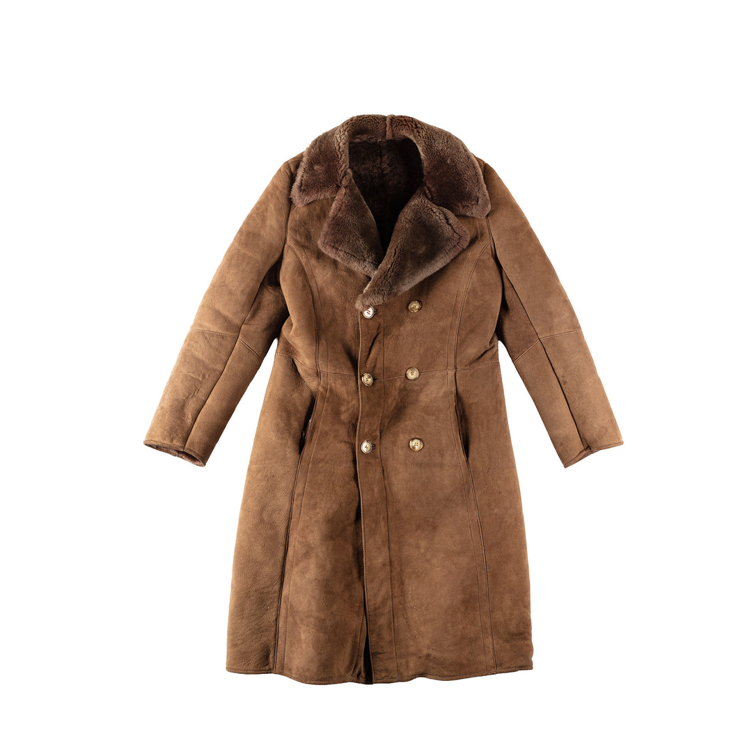 Vintage 70's Men Sheepskin Coat in BrownVN292