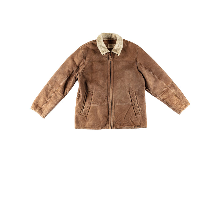 Vintage 80's Men Sheepskin Coat in BrownVN718
