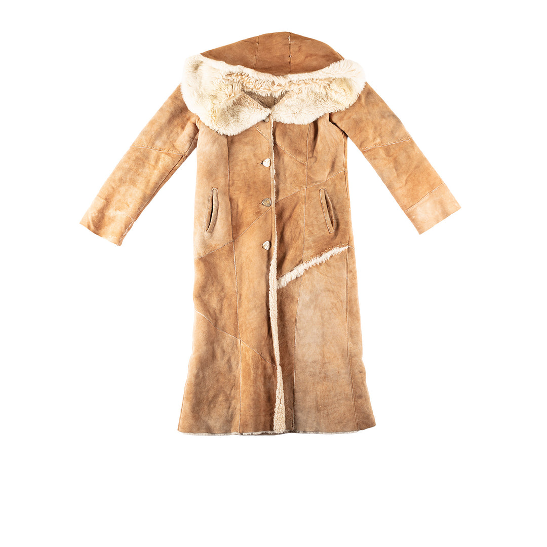 Vintage 70's Women Sheepskin Coat in BeigeMN340
