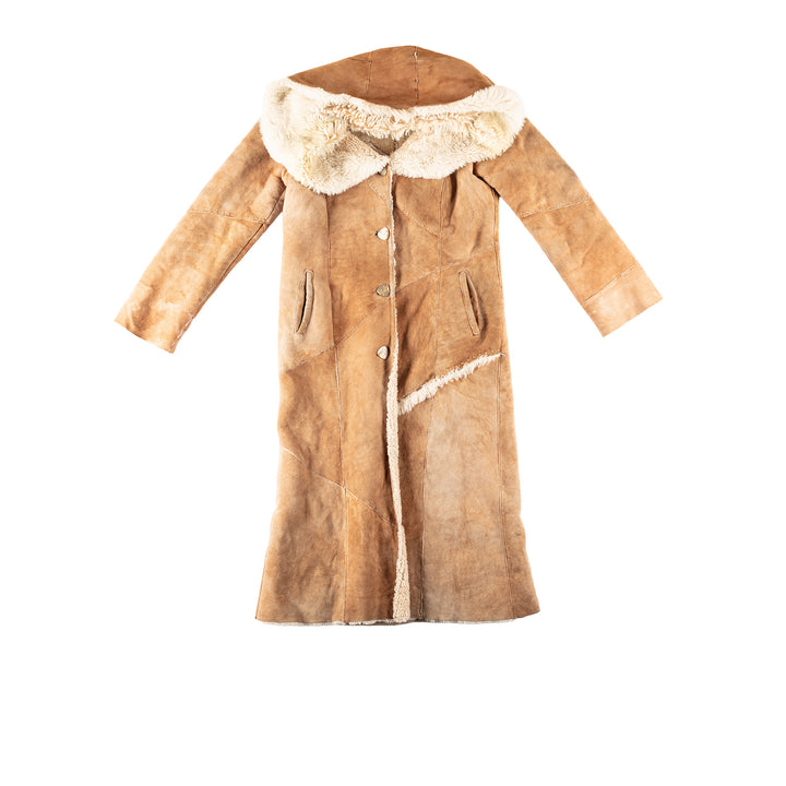 Vintage 70's Women Sheepskin Coat in BeigeMN340