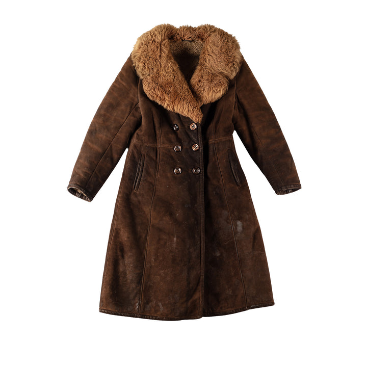 Vintage 70's Women Sheepskin Coat in BrownMN560