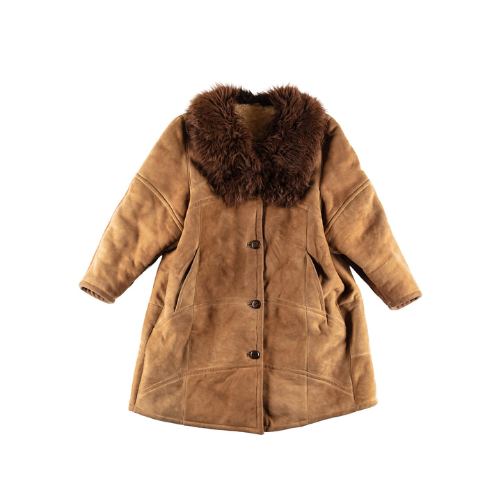 Vintage 80's Women Sheepskin Coat in BrownMN396