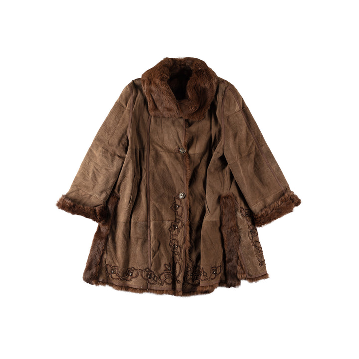 Vintage 00's Women Sheepskin Coat in BrownMN585
