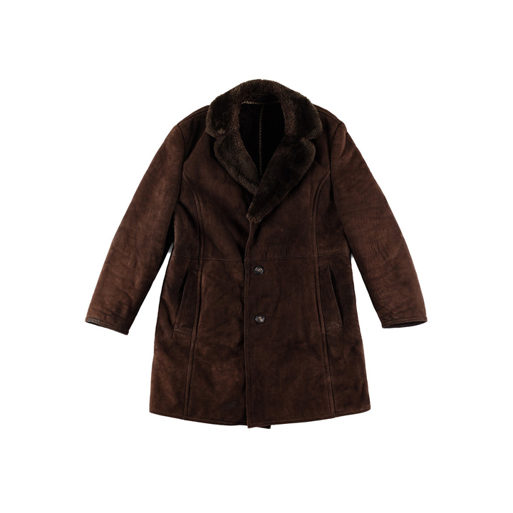 Vintage 70's Men Sheepskin Coat in BrownVN632