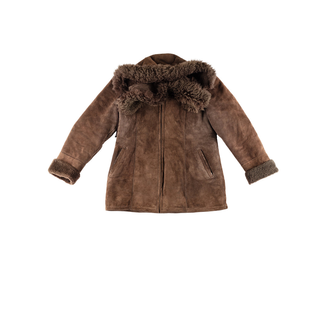 Vintage 70's Women Sheepskin Coat in BrownMN410