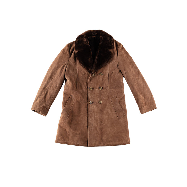 Vintage 70's Men Faux Sheepskin Coat in BrownVN598