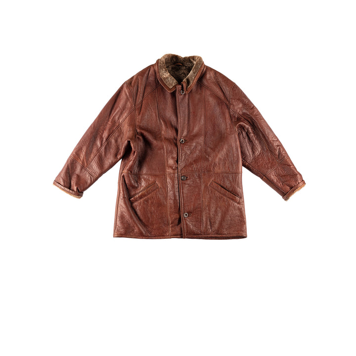 Vintage 80's Men Sheepskin Coat in BrownVN713