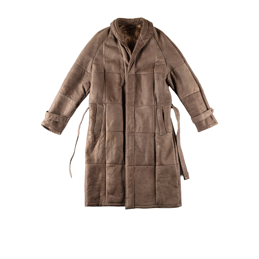 Vintage 80's Men Sheepskin Coat in BrownVN532