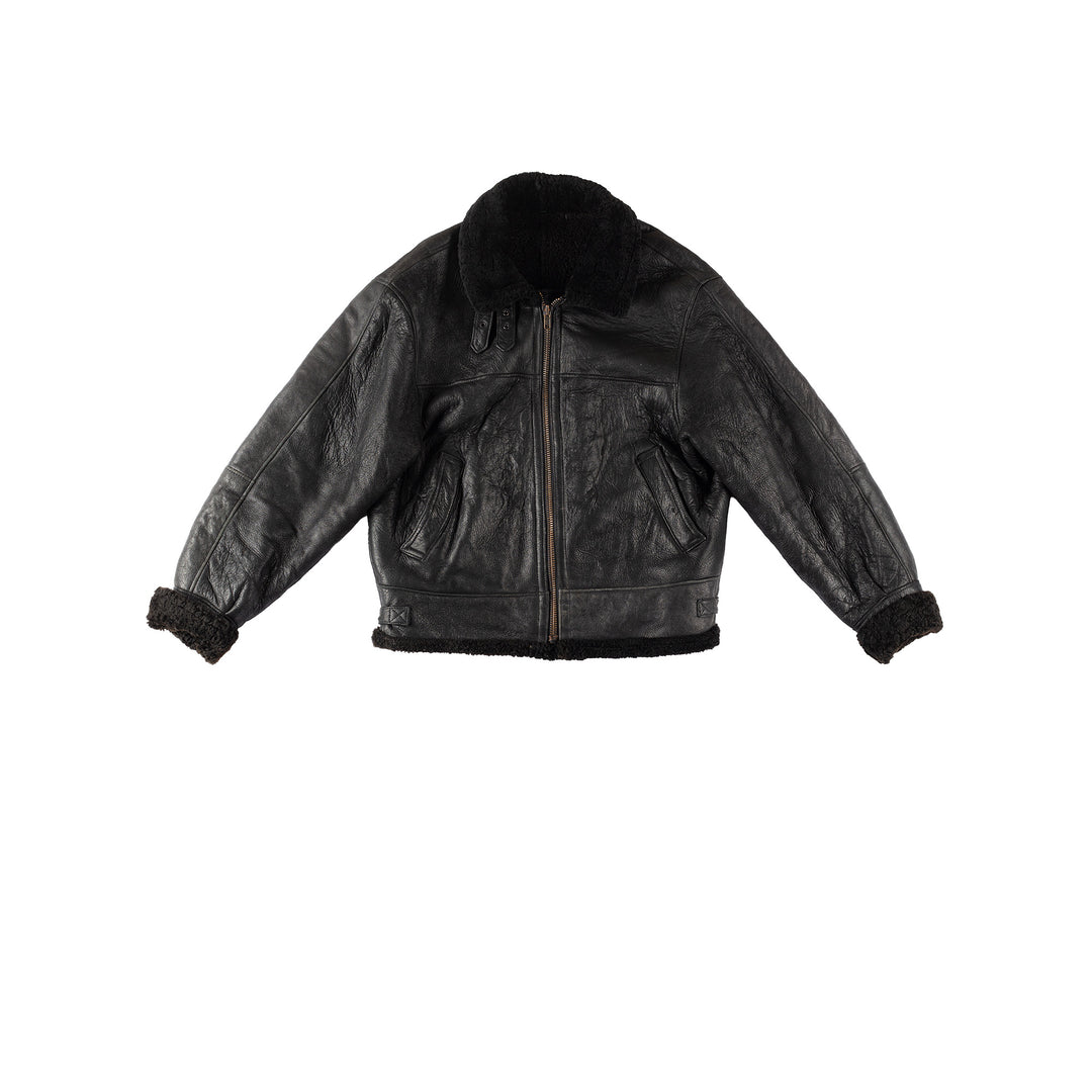 Vintage 90's Men Sheepskin Jacket in BlackVN275