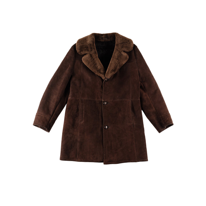 Vintage 70's Men Sheepskin Coat in BrownVN722