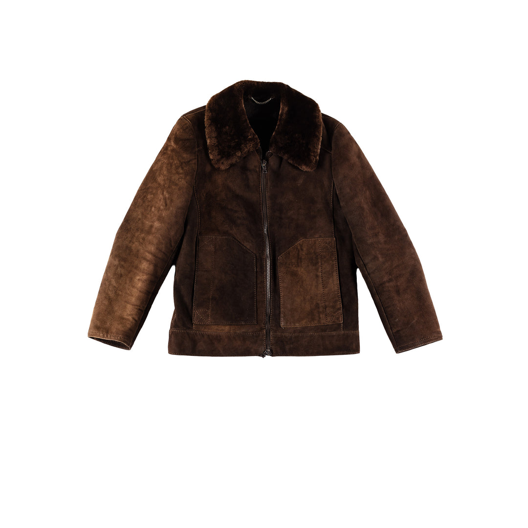 Vintage 70's Men Sheepskin Jacket in BrownVN682