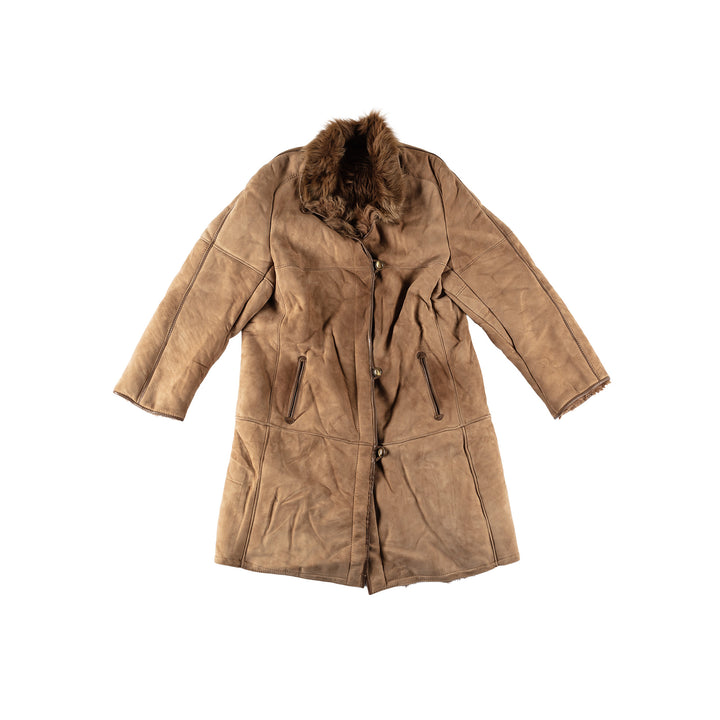 Vintage 70's Women Sheepskin Coat in BrownMN603