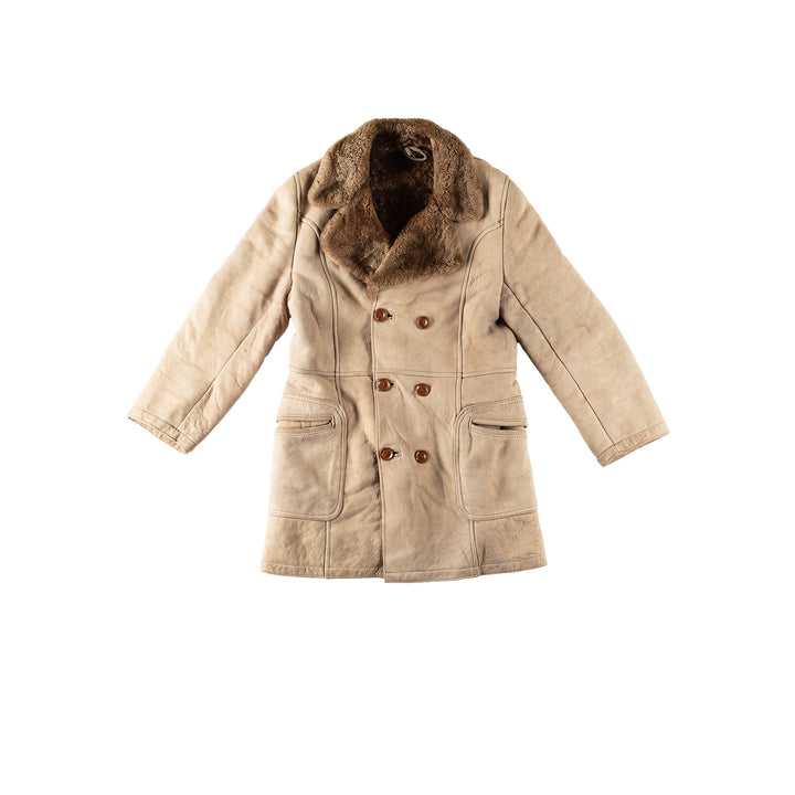 Vintage 70's Men Sheepskin Coat in BeigeVN515
