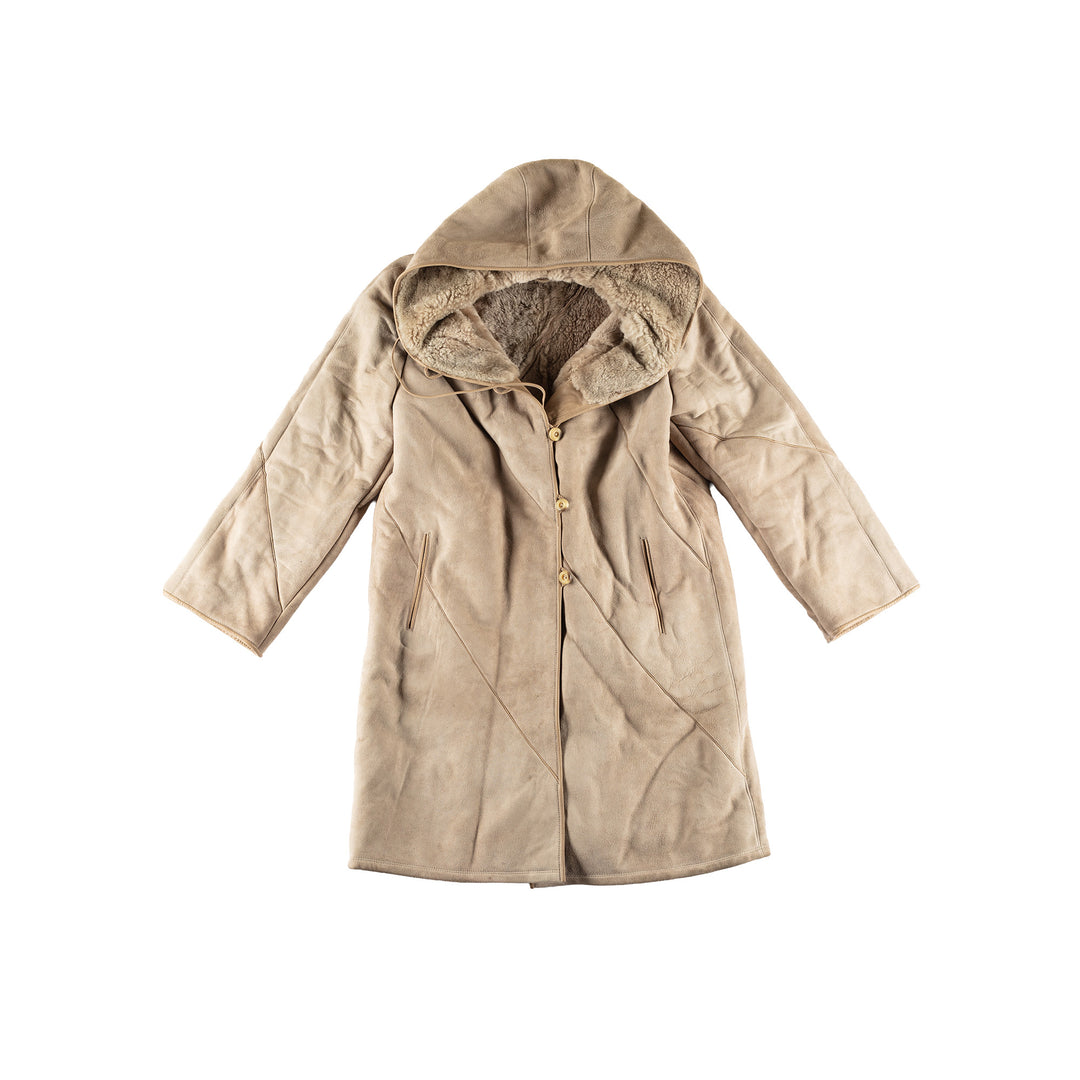 Vintage 80's Women Sheepskin Coat in BeigeMN485