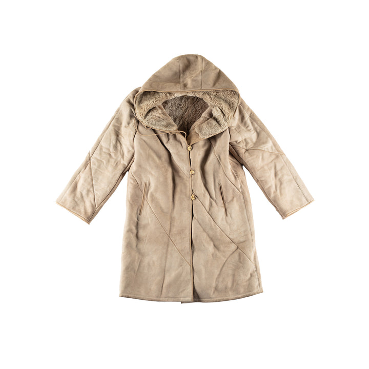 Vintage 80's Women Sheepskin Coat in BeigeMN485