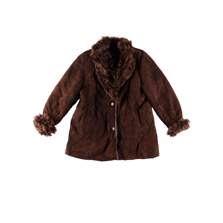 Vintage 70's Women Sheepskin Coat in BrownMN446