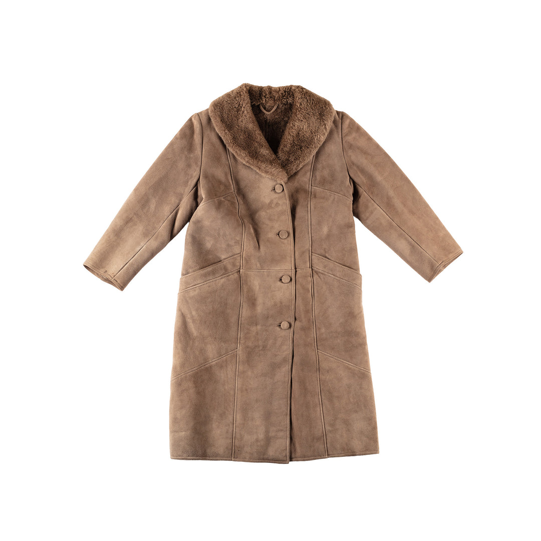 Vintage 80's Women Sheepskin Coat in BrownMN271