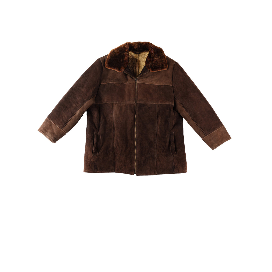 Vintage 90's Men Sheepskin Coat in BrownVN276