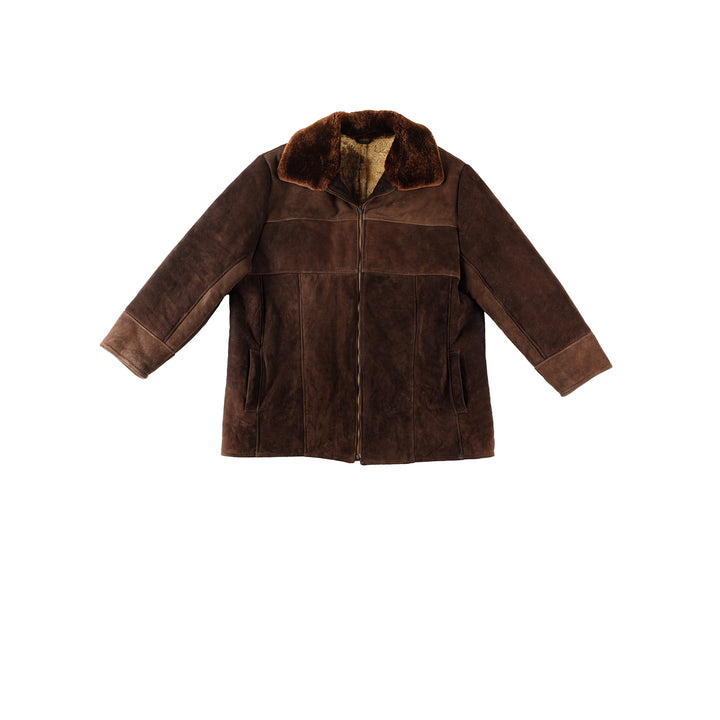Vintage 90's Men Sheepskin Coat in BrownVN276