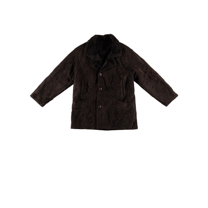 Vintage 80's Men Sheepskin Coat in BlackVN728