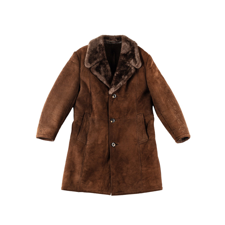 Vintage 70's Men Sheepskin Coat in BrownVN299