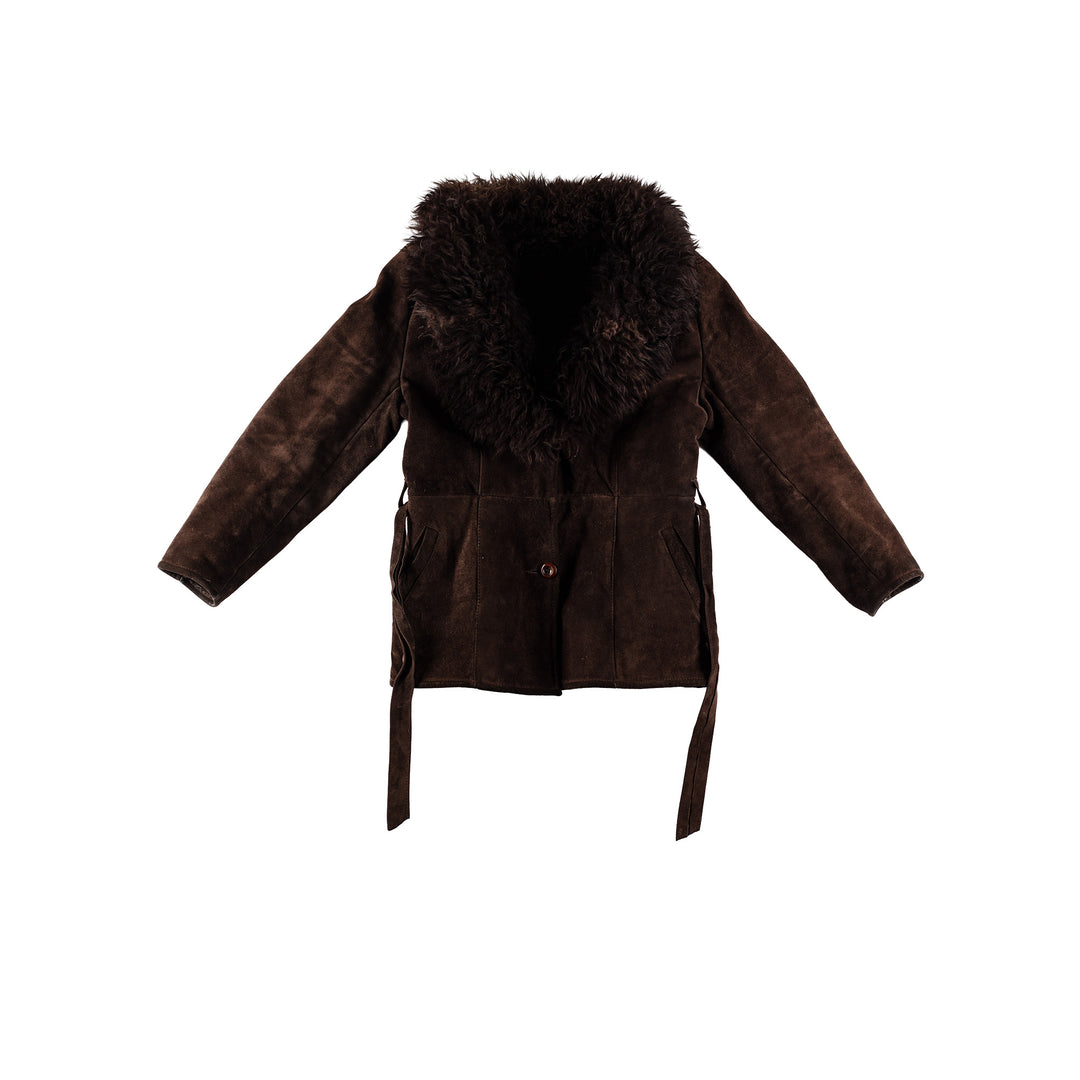 Vintage 70's Women Sheepskin Coat in BrownMN674