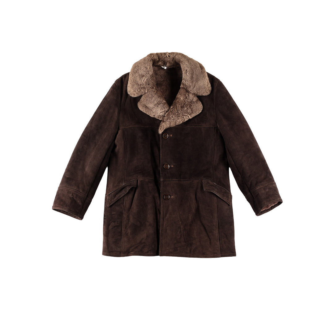 Vintage 70's Men Sheepskin Coat in BrownVN673