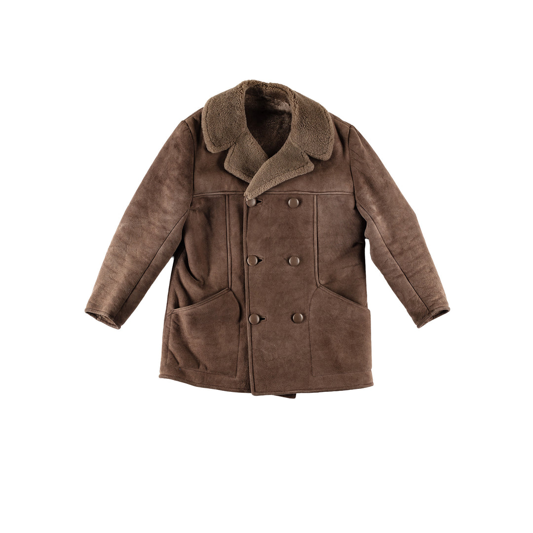 Vintage 70's Men Sheepskin Coat in BrownVN686
