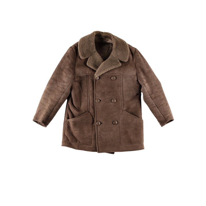Vintage 70's Men Sheepskin Coat in BrownVN686