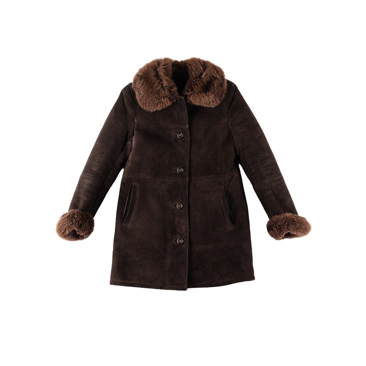 Vintage 70's Women Sheepskin Coat in BrownMN280