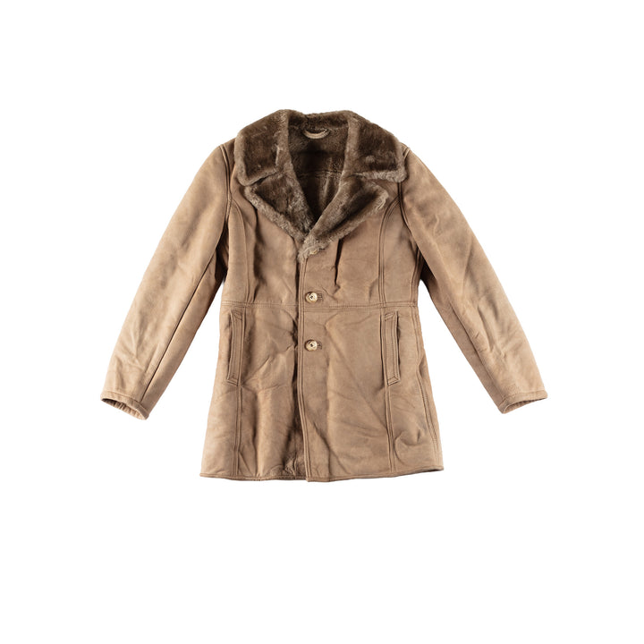 Vintage 70's Men Sheepskin Coat in BeigeVN639