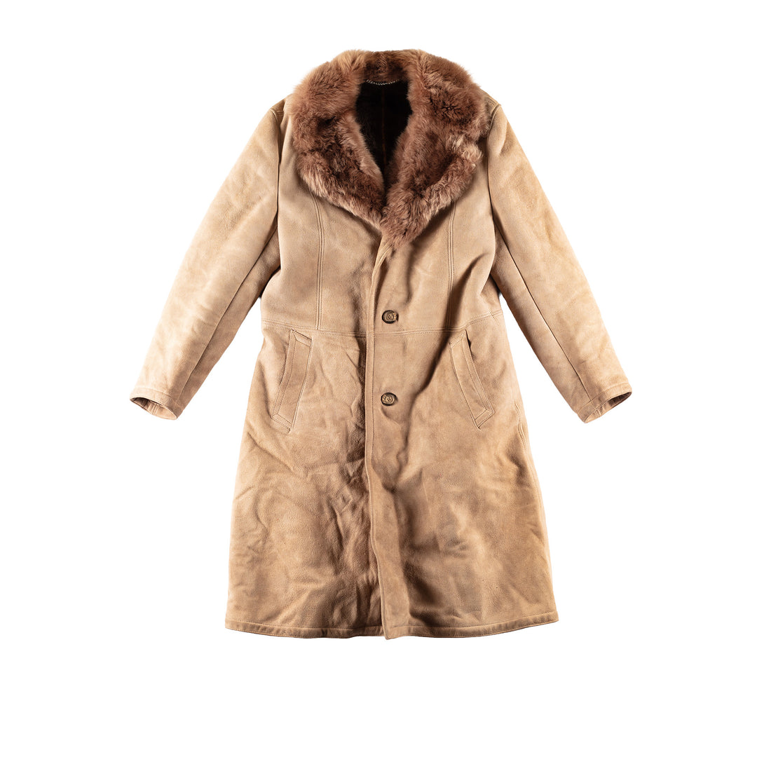 Vintage 70's Men Sheepskin Coat in BeigeVN791