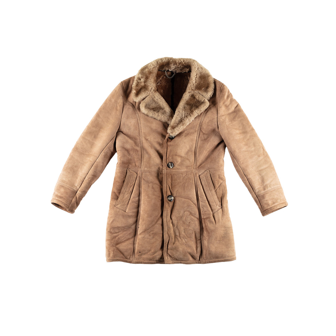 Vintage 70's Men Sheepskin Coat in BeigeVN464