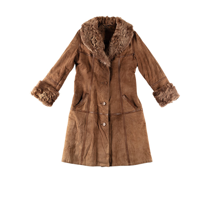 Vintage 70's Women Sheepskin Coat in BlueMN612