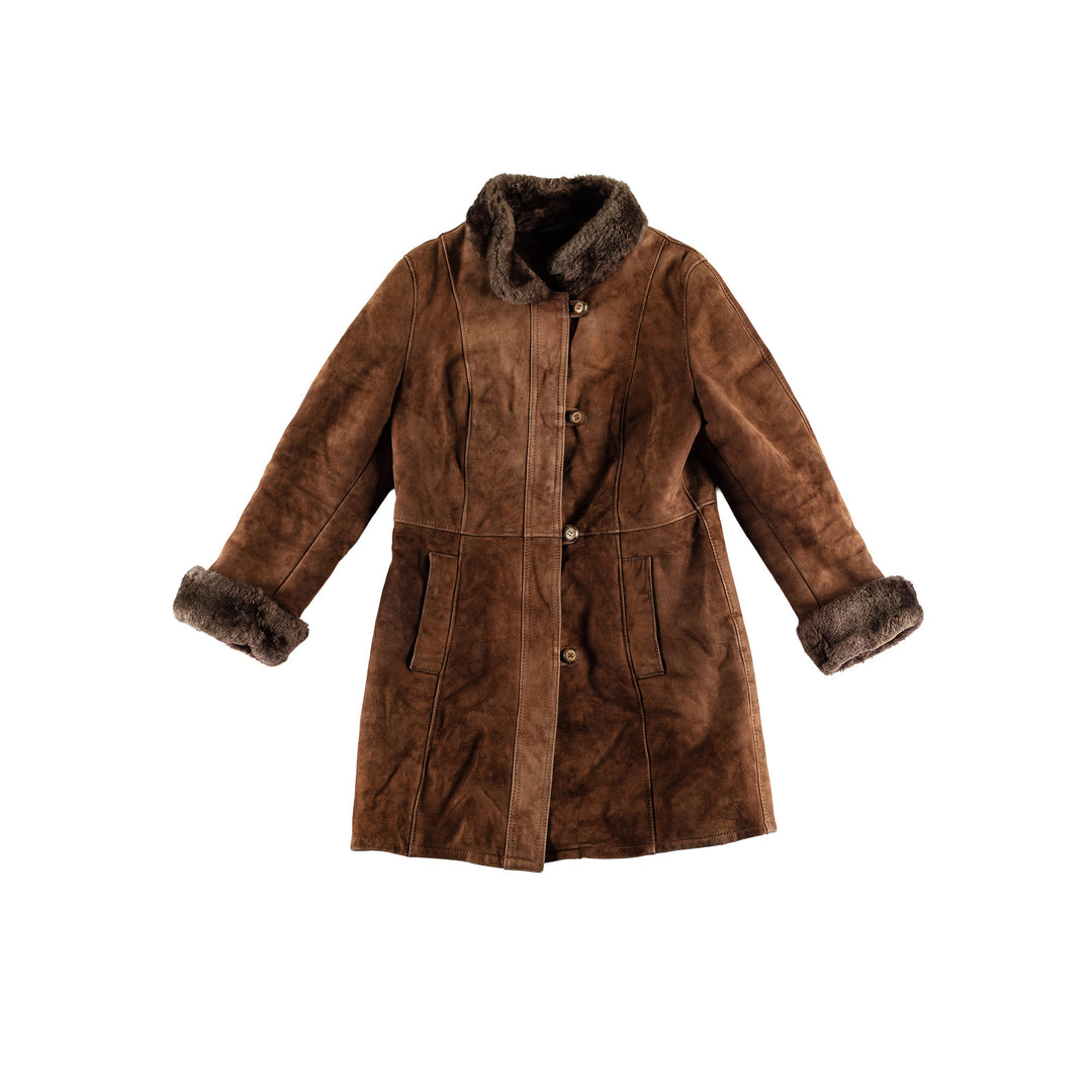 Vintage 70's Women Sheepskin Coat in BrownMN662