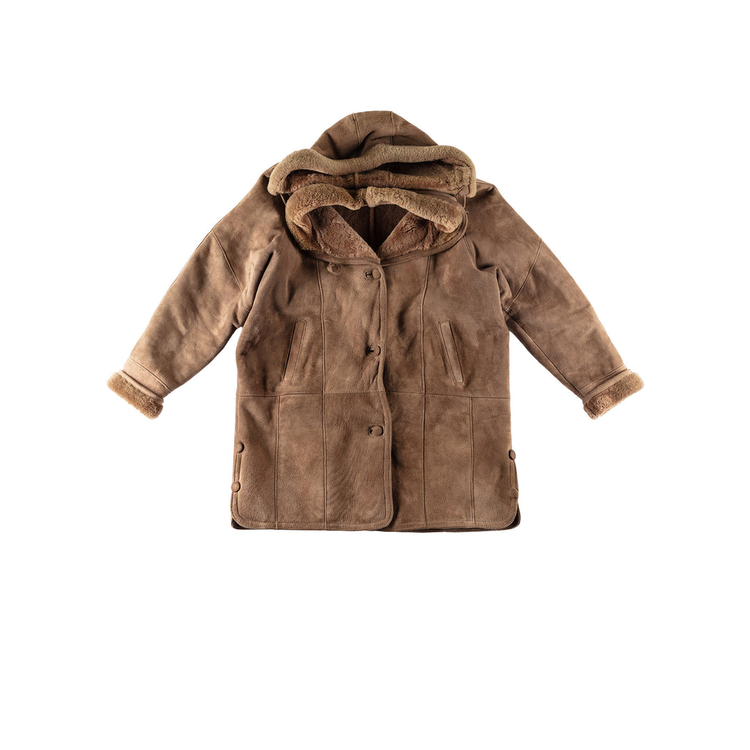 Vintage 80's Women Sheepskin Coat in BrownMN696