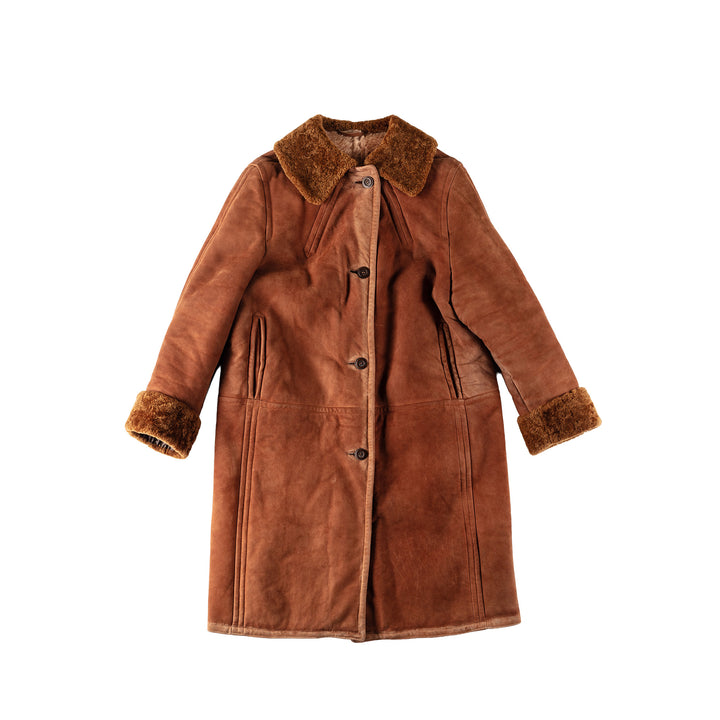 Vintage 70's Women Sheepskin Coat in BrownMN509