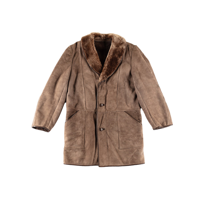 Vintage 70's Men Sheepskin Coat in BrownVN725