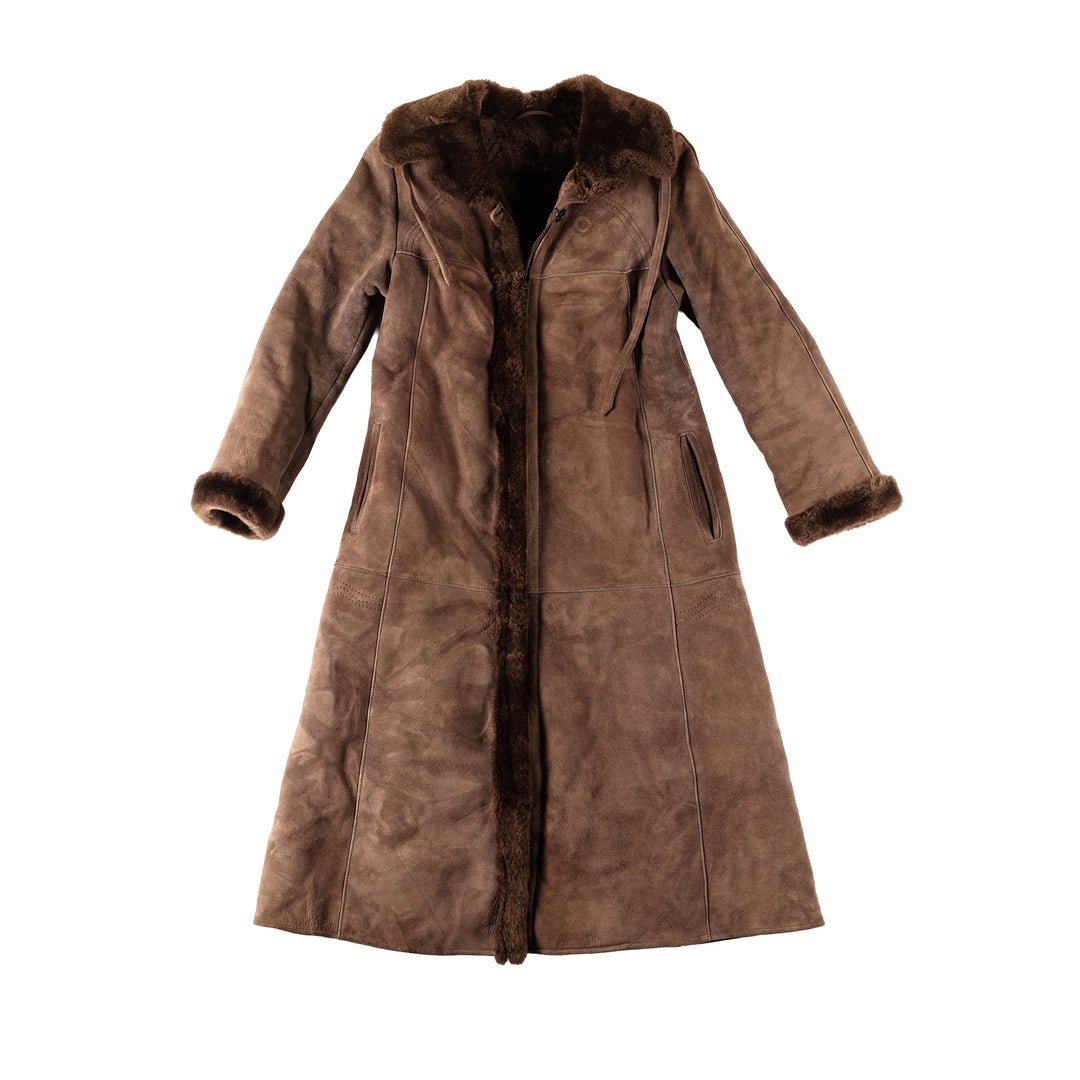Vintage 70's Women Sheepskin Coat in BrownMN548