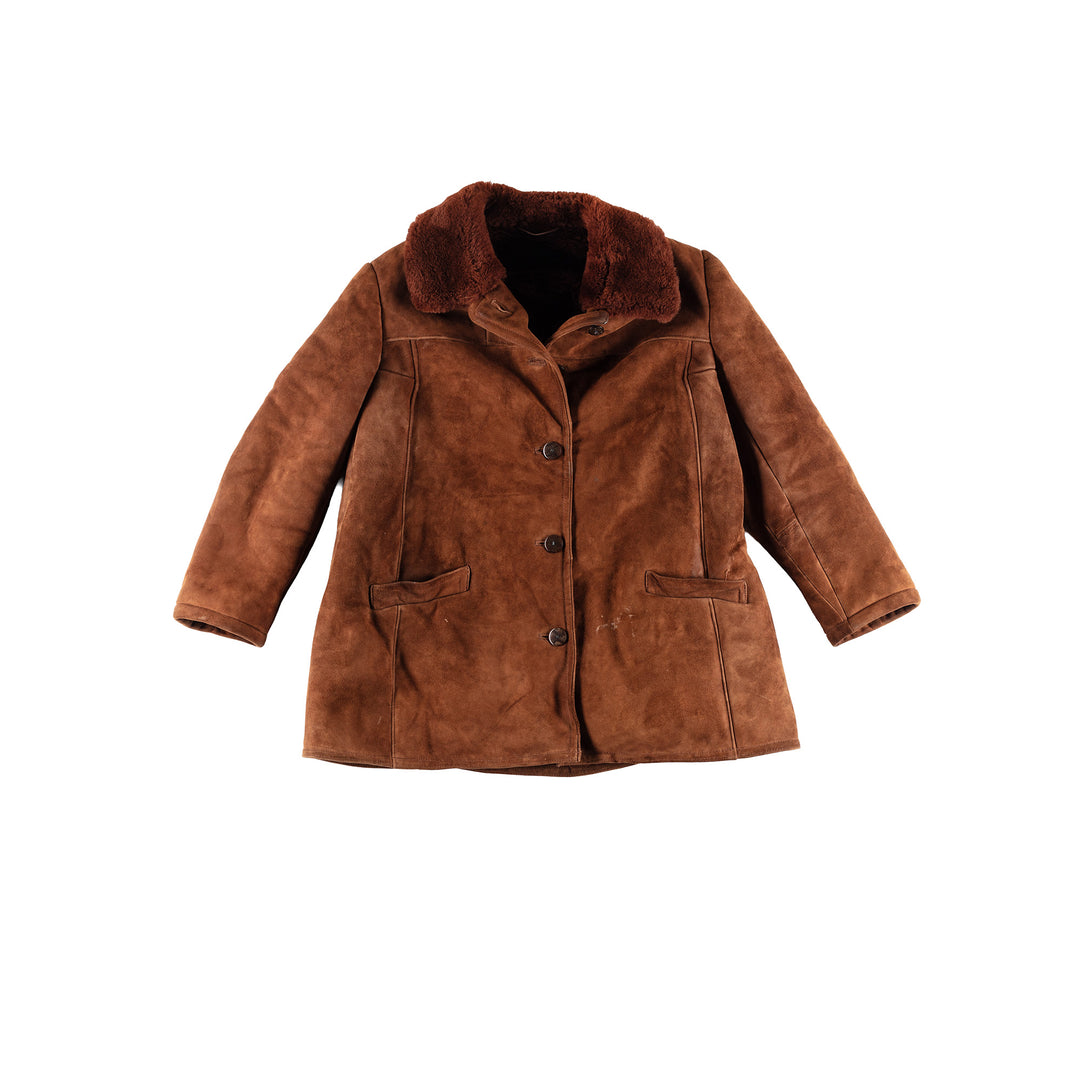 Vintage 80's Women Sheepskin Coat in BrownMN419