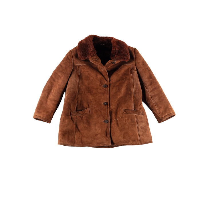 Vintage 80's Women Sheepskin Coat in BrownMN419