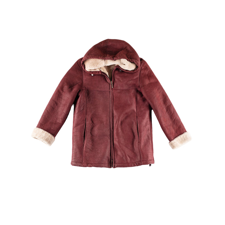 Vintage 70's Women Sheepskin Coat in RedMN494