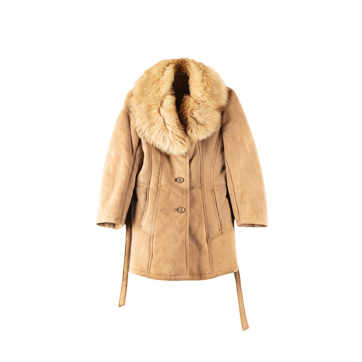 Vintage 70's Women Sheepskin Coat in BeigeMN318