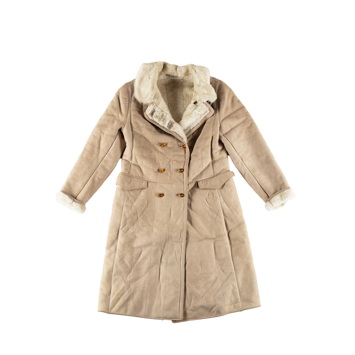 Vintage 70's Women Sheepskin Coat in BeigeMN460