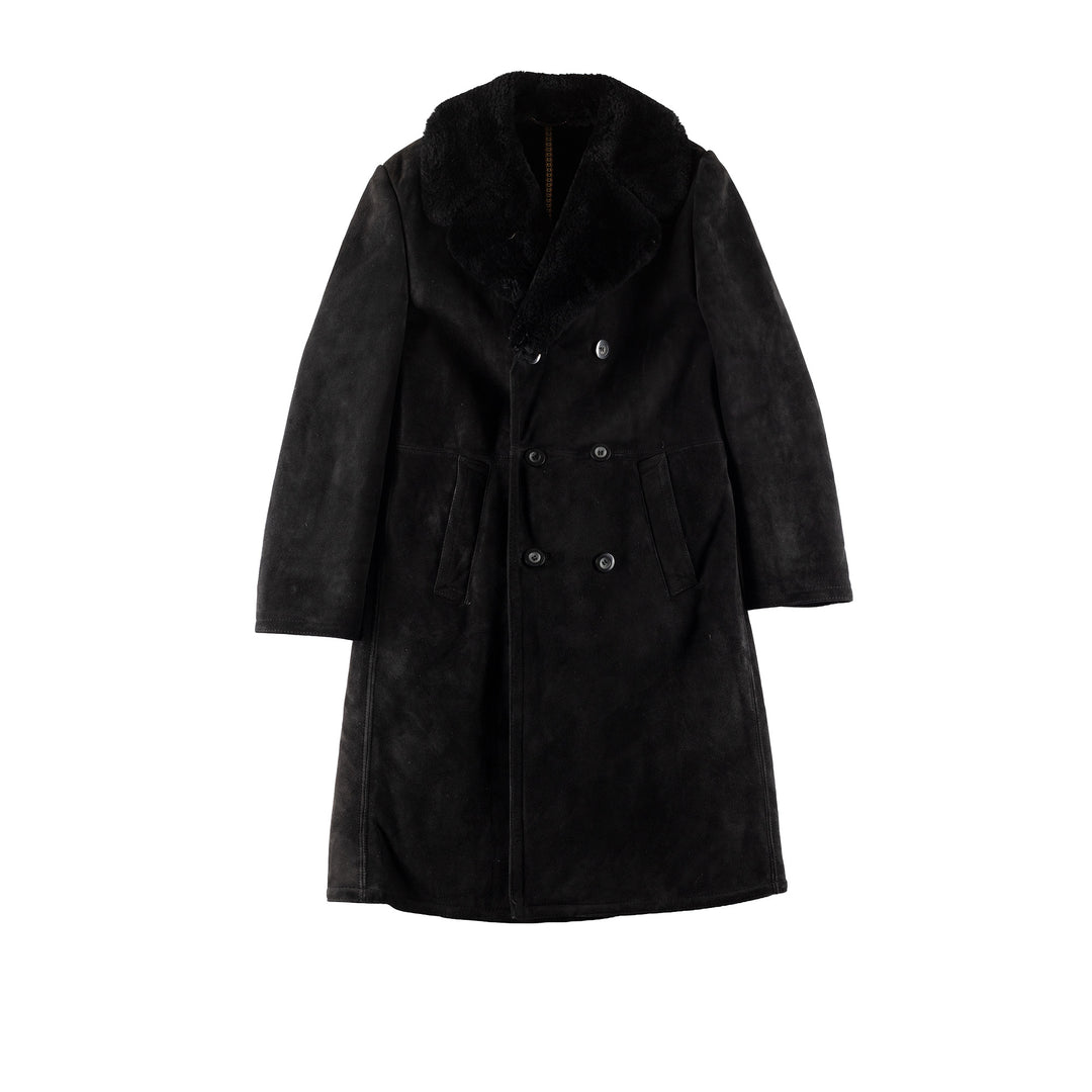 Vintage 70's Men Sheepskin Coat in BlackVN790
