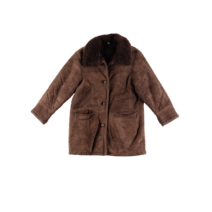 Vintage 80's Women Sheepskin Coat in BrownMN414