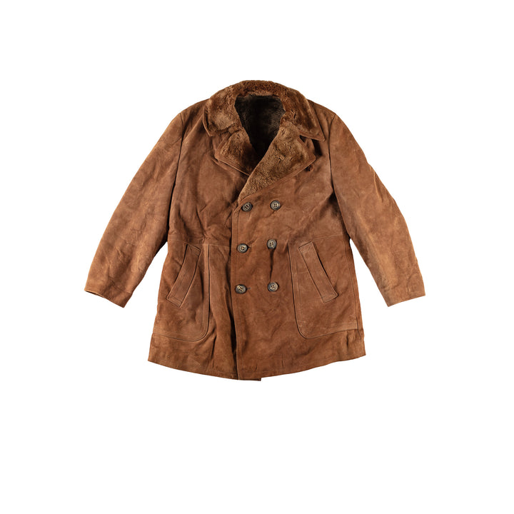 Vintage 80's Men Sheepskin Coat in BrownVN533
